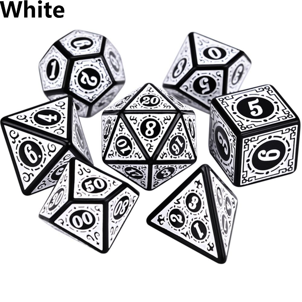 Acrylic Polyhedral Dice Monochrome Starter Set – 7-Piece DM Essentials Kit