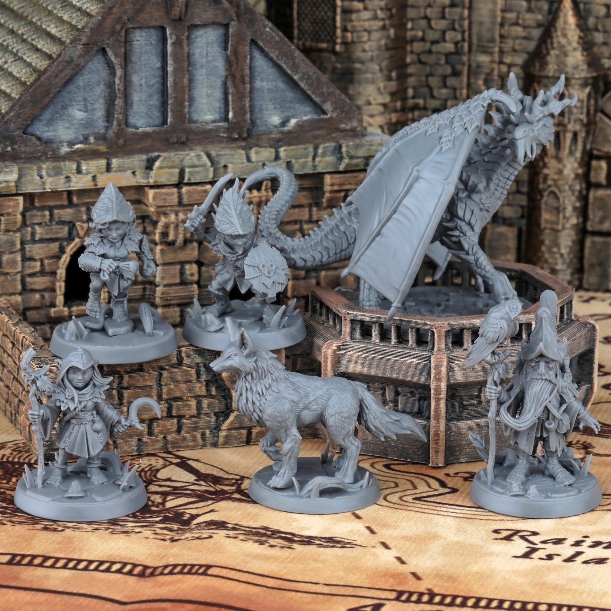 Deeproot Lurikeen Series Six Minis Heroes, NPCs, and Animal Companions Starter Pack