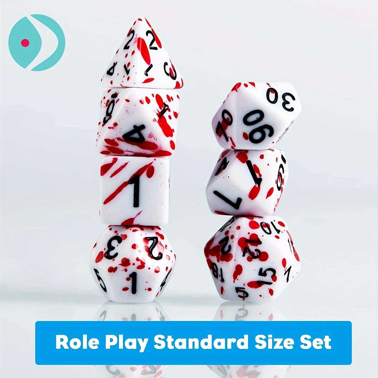 Multicolor Dice Set 6 sets of 7 (42 Pcs) Polyhedral Speckled Dice