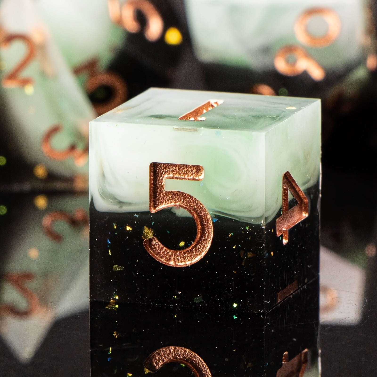 Two-Tone Polyhedral Dice Collection – 7-Piece Sets in Blaze Fury, Frostbite Azure, Nebula Orchid & Glacial Drift