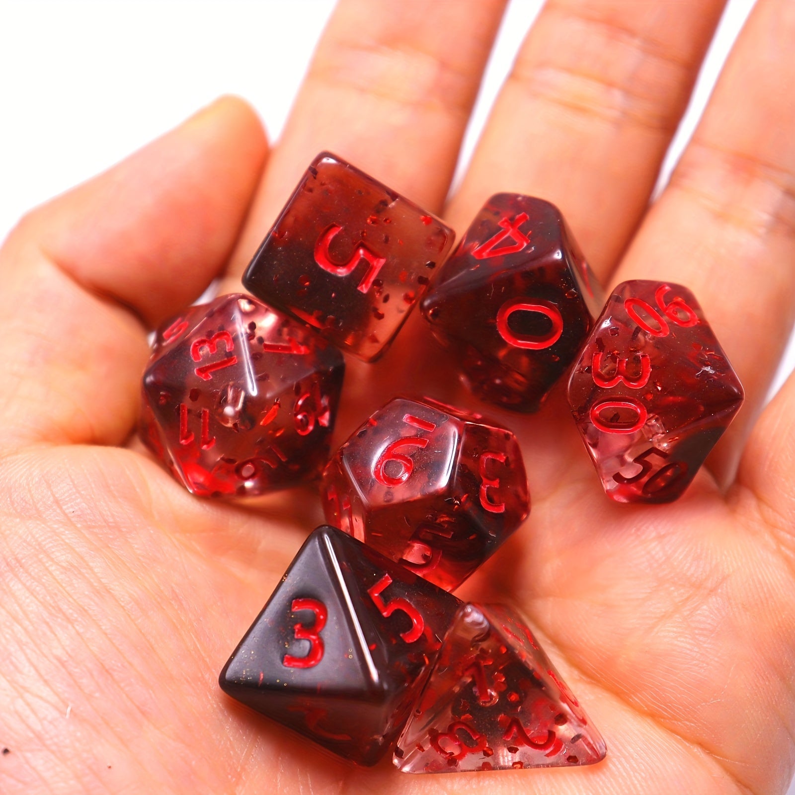 Blood Rose Polyhedral Transparent Glitter Set