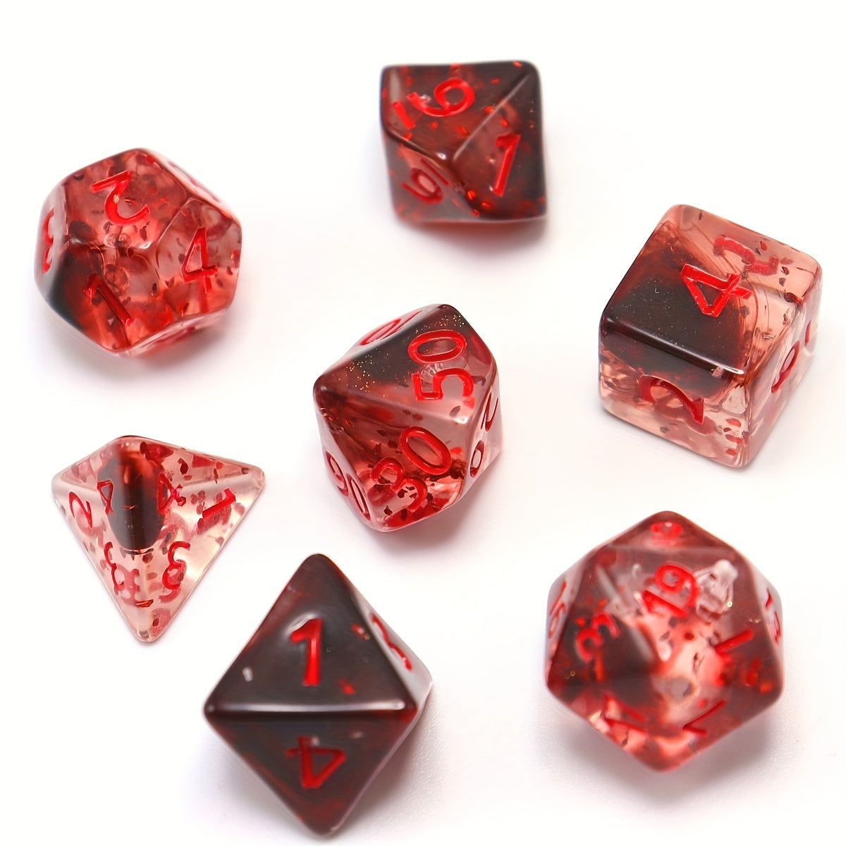 Blood Rose Polyhedral Transparent Glitter Set