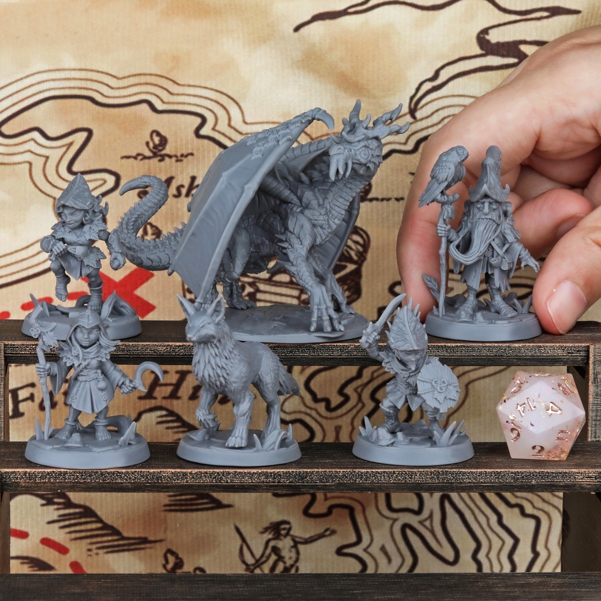 Deeproot Lurikeen Series Six Minis Heroes, NPCs, and Animal Companions Starter Pack