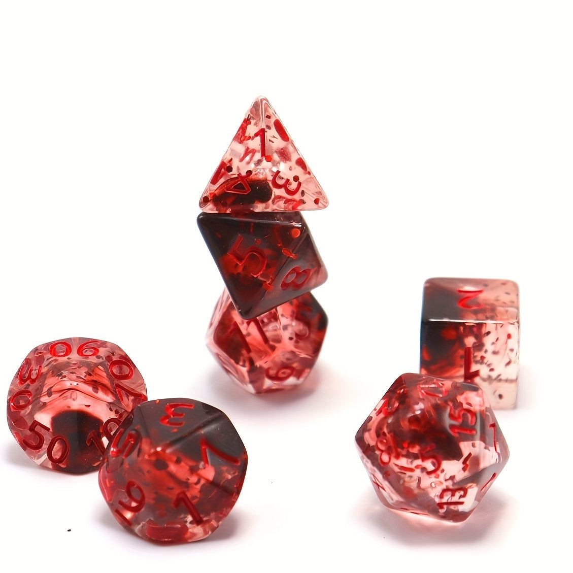 Blood Rose Polyhedral Transparent Glitter Set