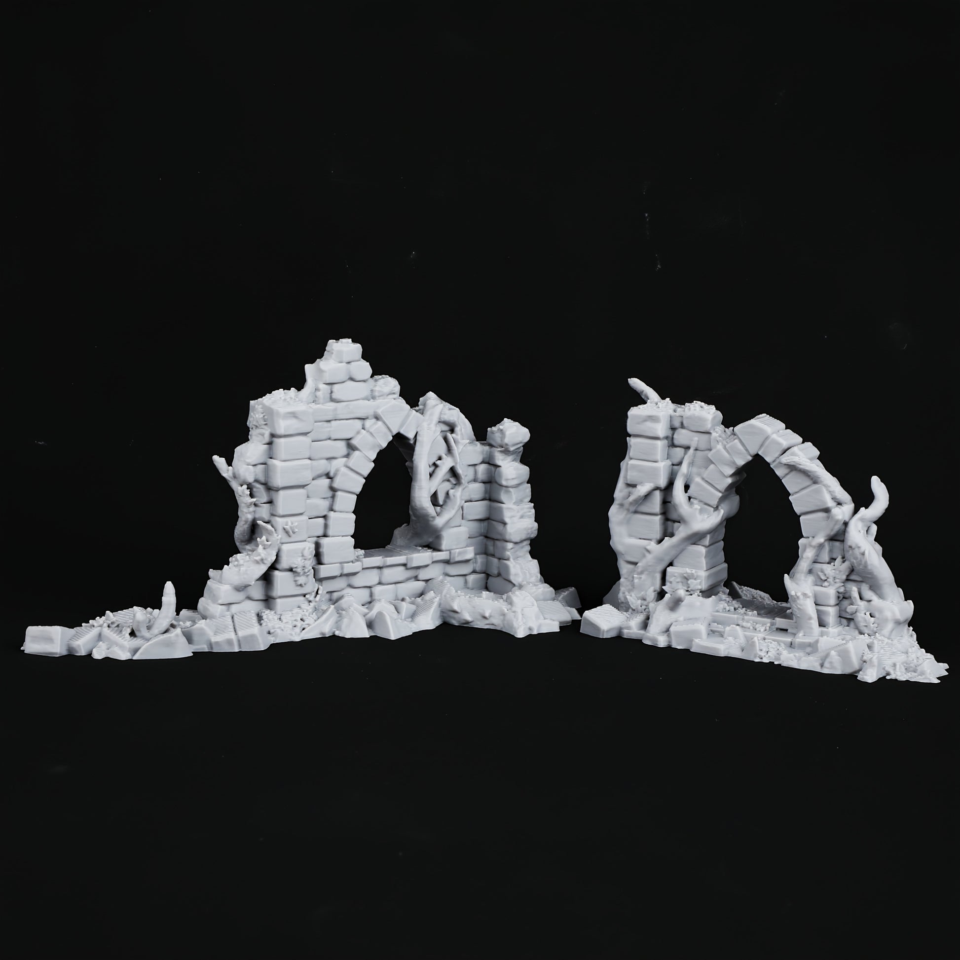1 Set 28mm RPG Terrain Archway, Walls, and Tower Ruins