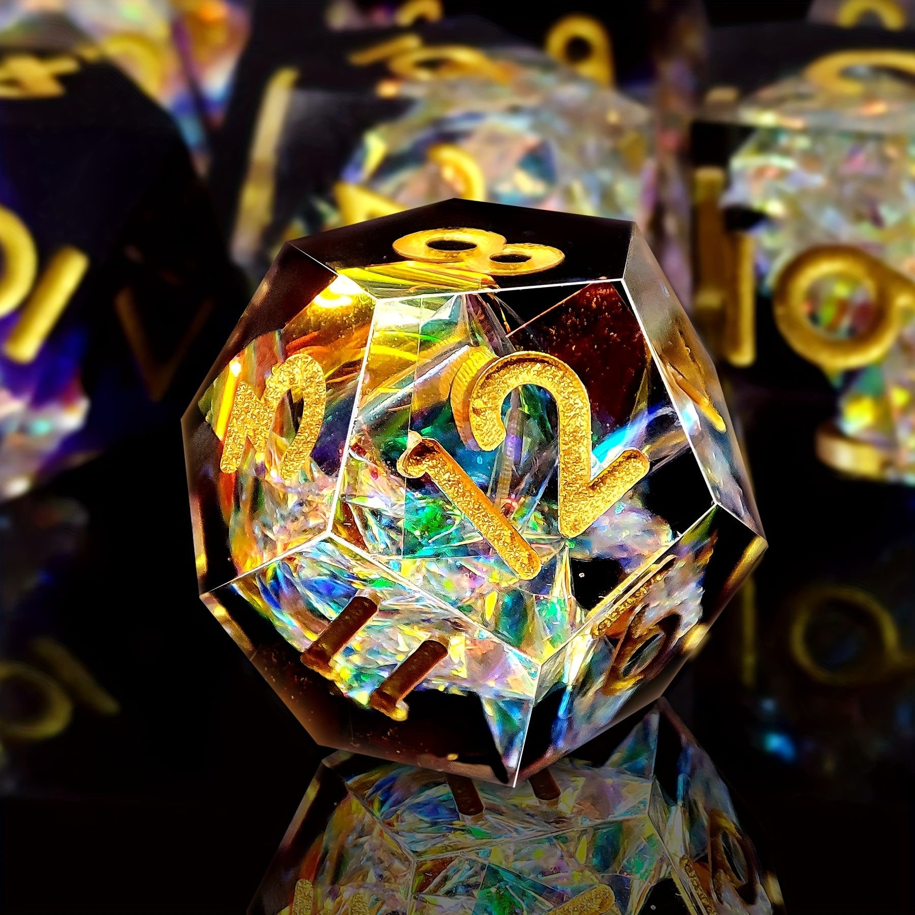 Two-Tone Polyhedral Dice Collection – 7-Piece Sets in Blaze Fury, Frostbite Azure, Nebula Orchid & Glacial Drift