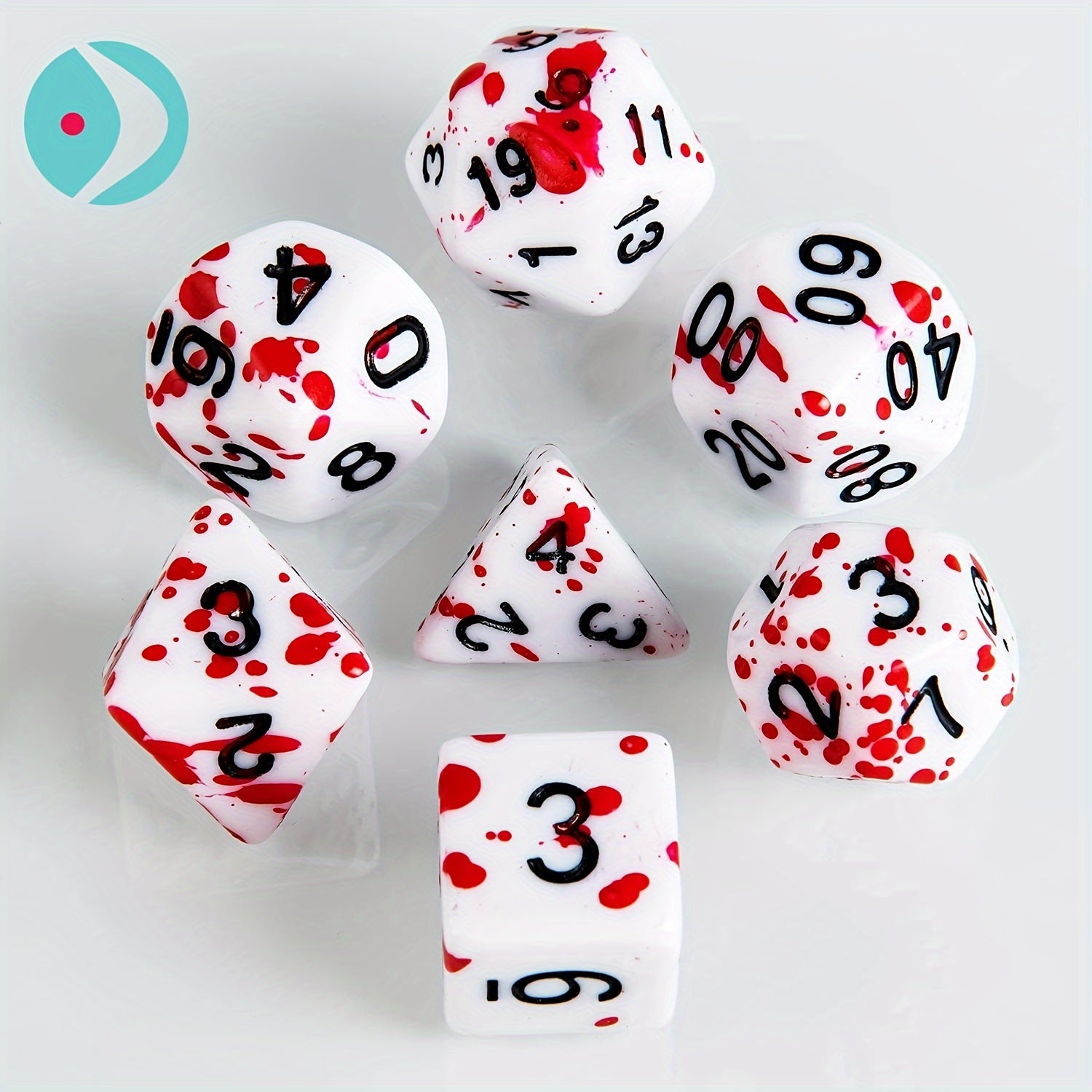 Multicolor Dice Set 6 sets of 7 (42 Pcs) Polyhedral Speckled Dice