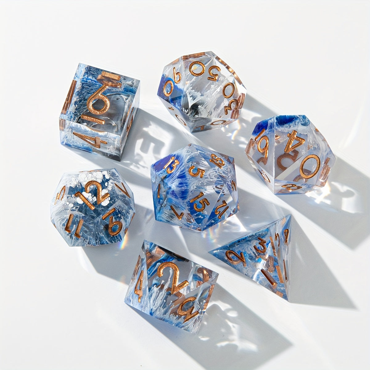 Shallow Seas – Sunlit Waves Polyhedral Dice Set (7-Piece)