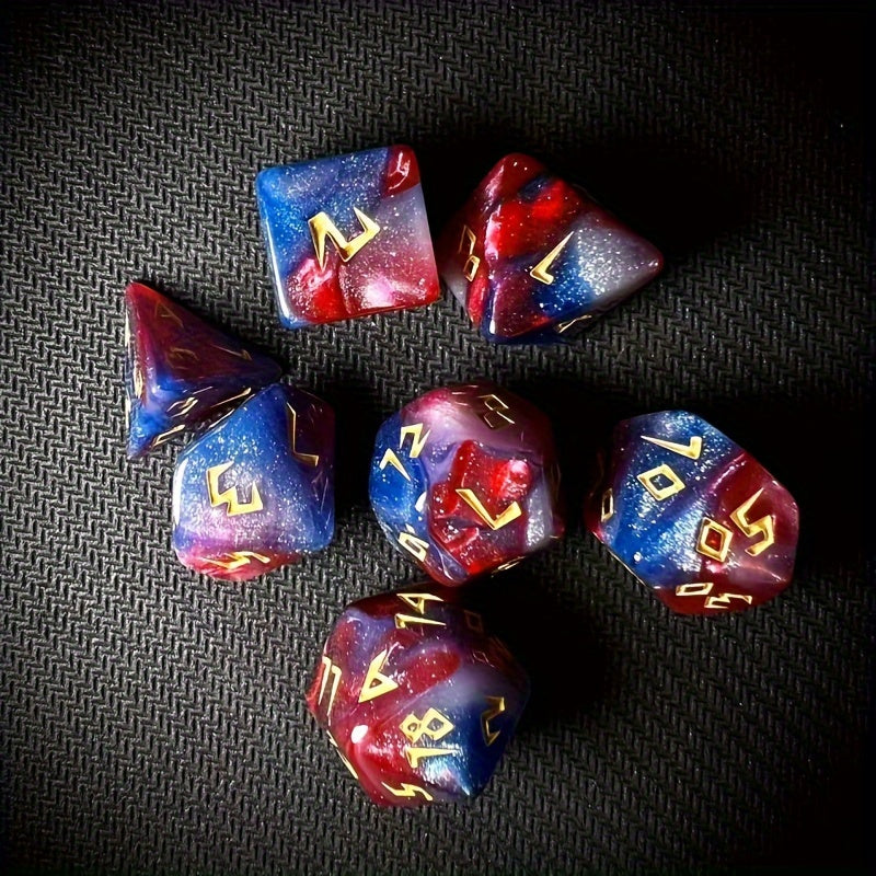 Cosmic Vista Polyhedral Dice Set – Night Sky Blanket, Galactic Plane, Nebulous Ocean (7-Piece)