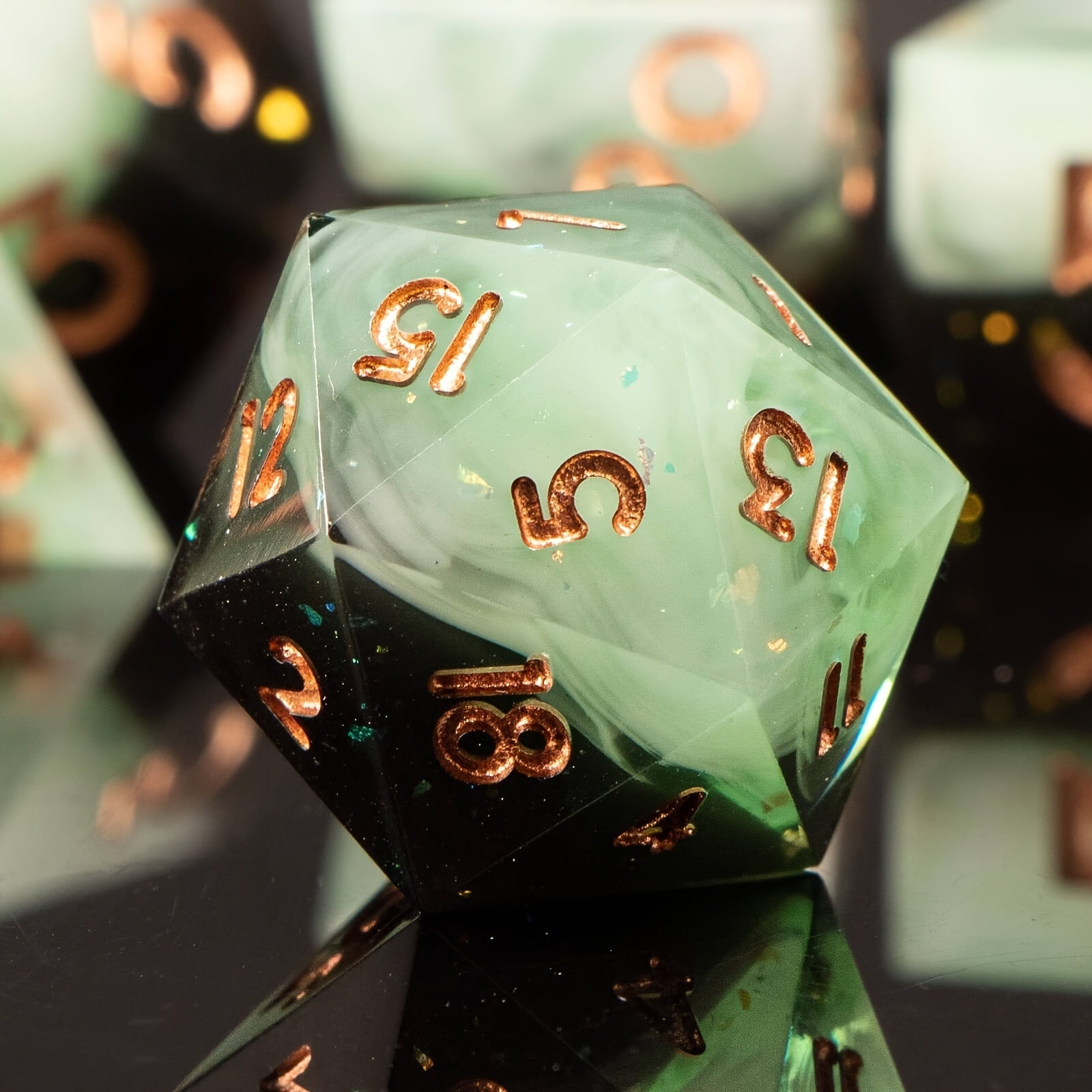 Two-Tone Polyhedral Dice Collection – 7-Piece Sets in Blaze Fury, Frostbite Azure, Nebula Orchid & Glacial Drift