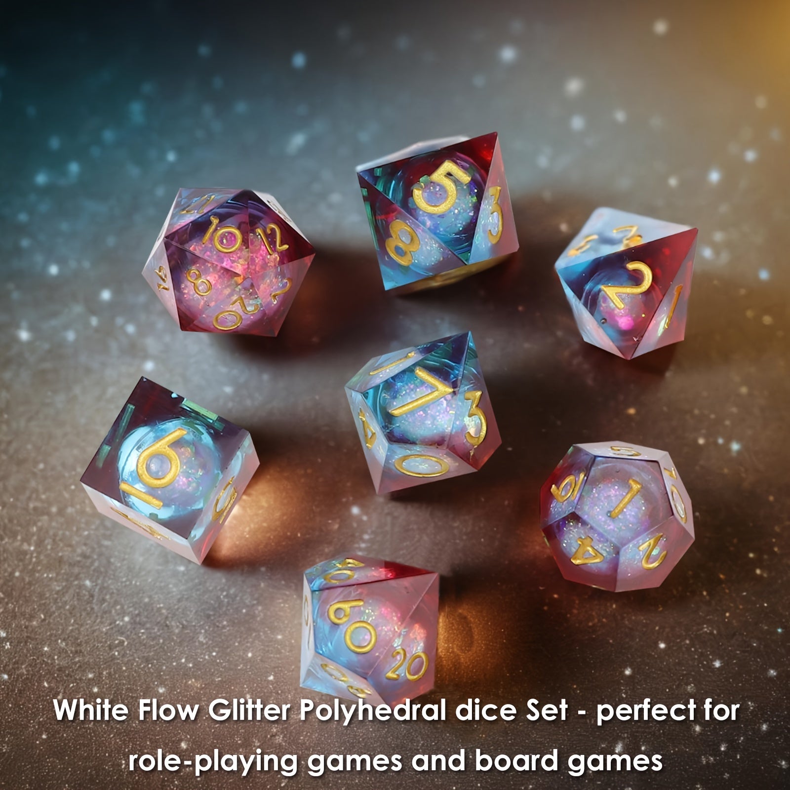 Quicksand Premium Liquid Core 7pcs Polyhedral DND Dice Set