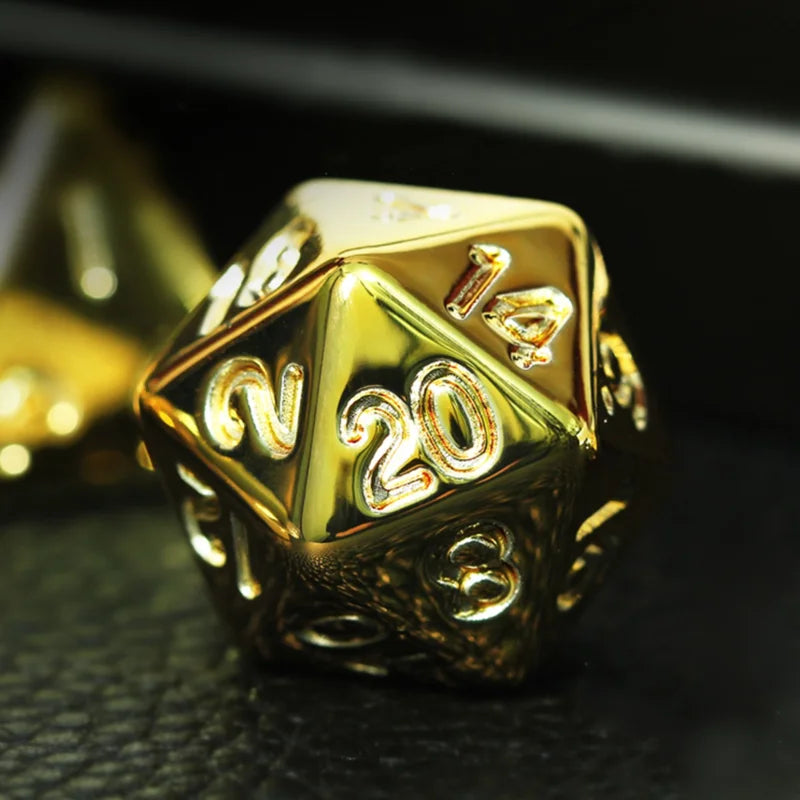 Gold-Plated Polyhedral Dice Set – Premium RPG Dice (7-Piece)