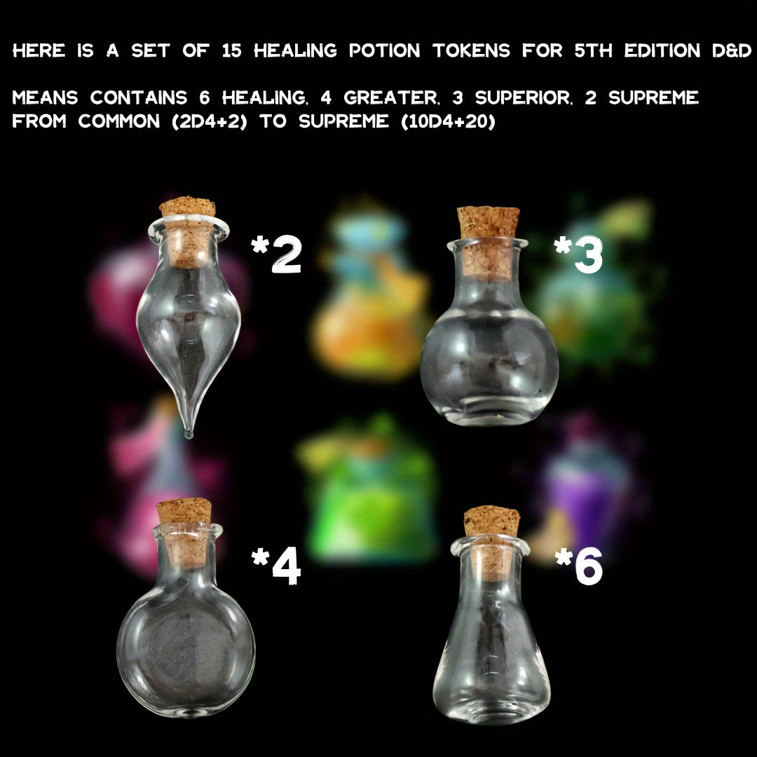 Healing Potion Tokens, Set of 15pcs