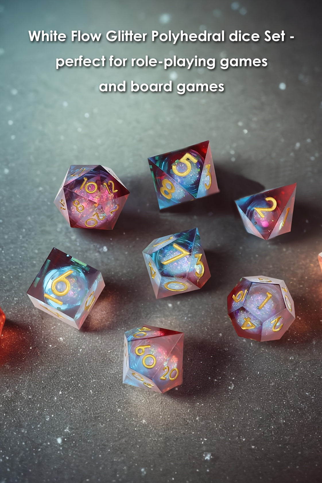 Quicksand Premium Liquid Core 7pcs Polyhedral DND Dice Set