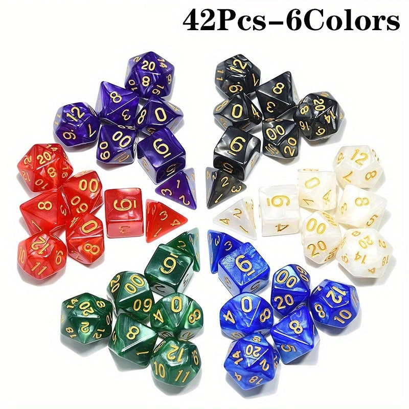 Dungeon Master's 42-Piece Polyhedral Dice Set - 6 Color x 7pc Starter Kit