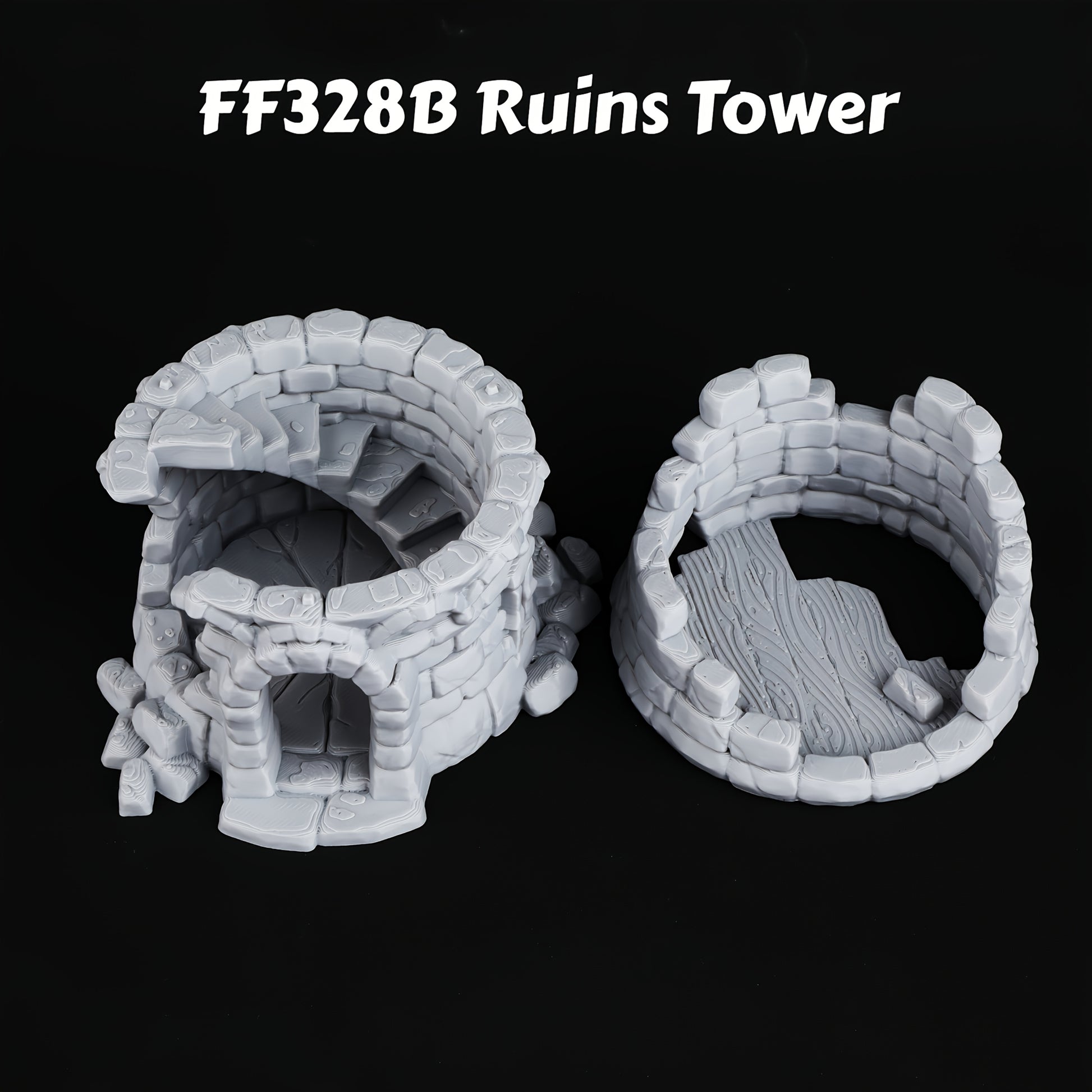 1 Set 28mm RPG Terrain Archway, Walls, and Tower Ruins