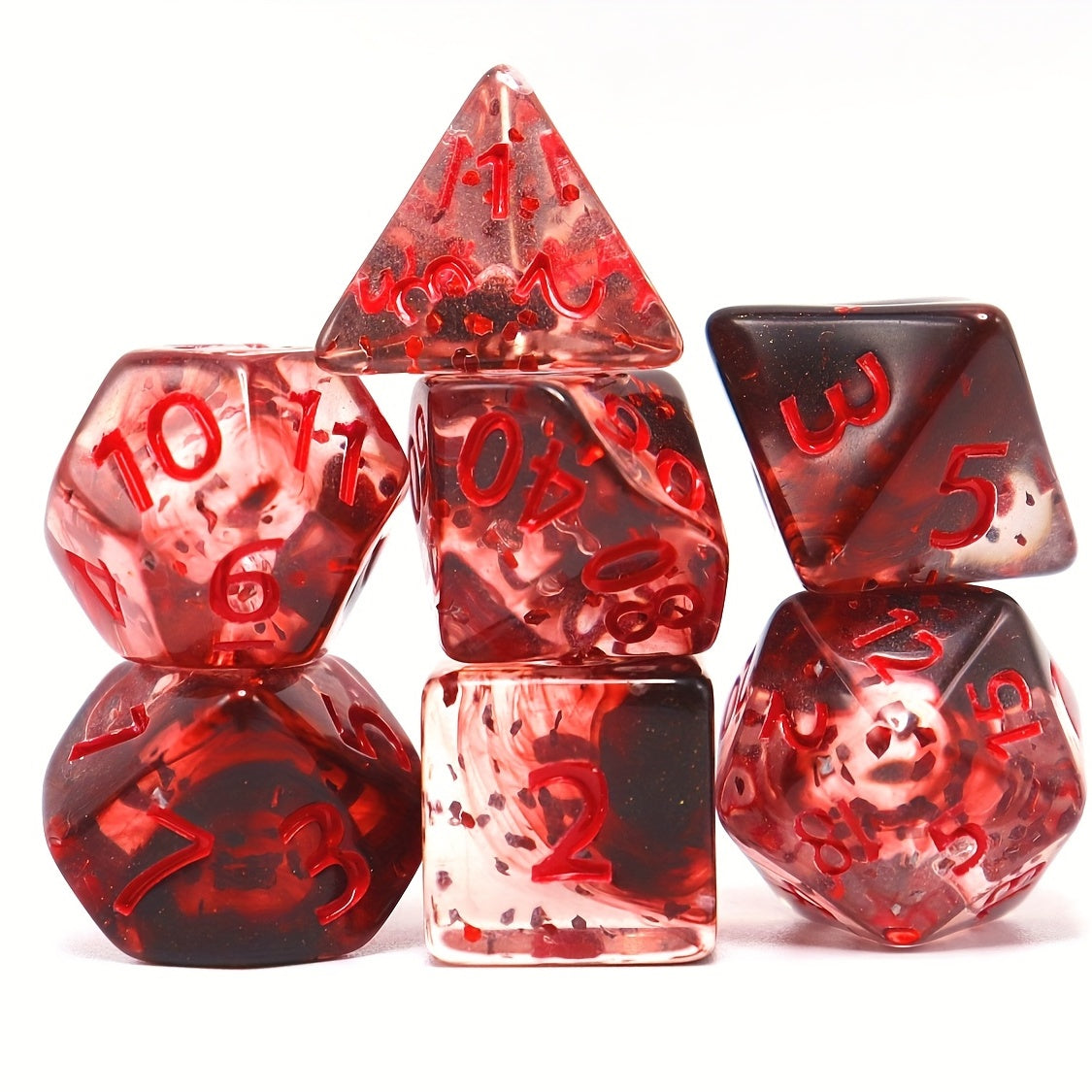 Blood Rose Polyhedral Transparent Glitter Set