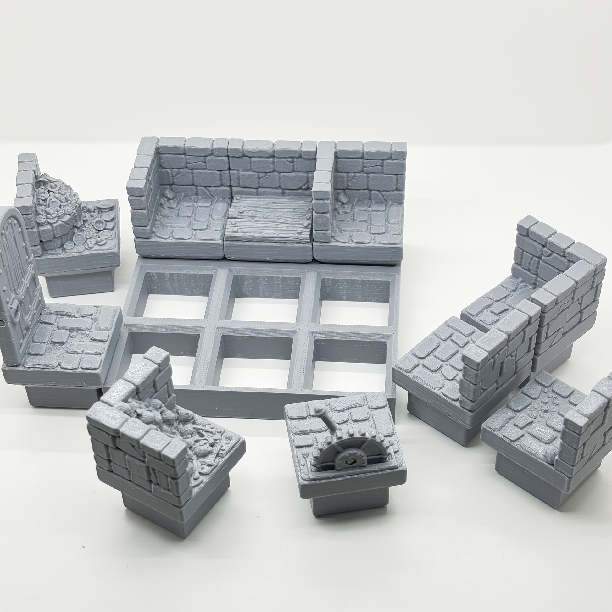 1 Set 3D Printed Tabletop Gaming Terrain Kit, Modular Wall & Floor