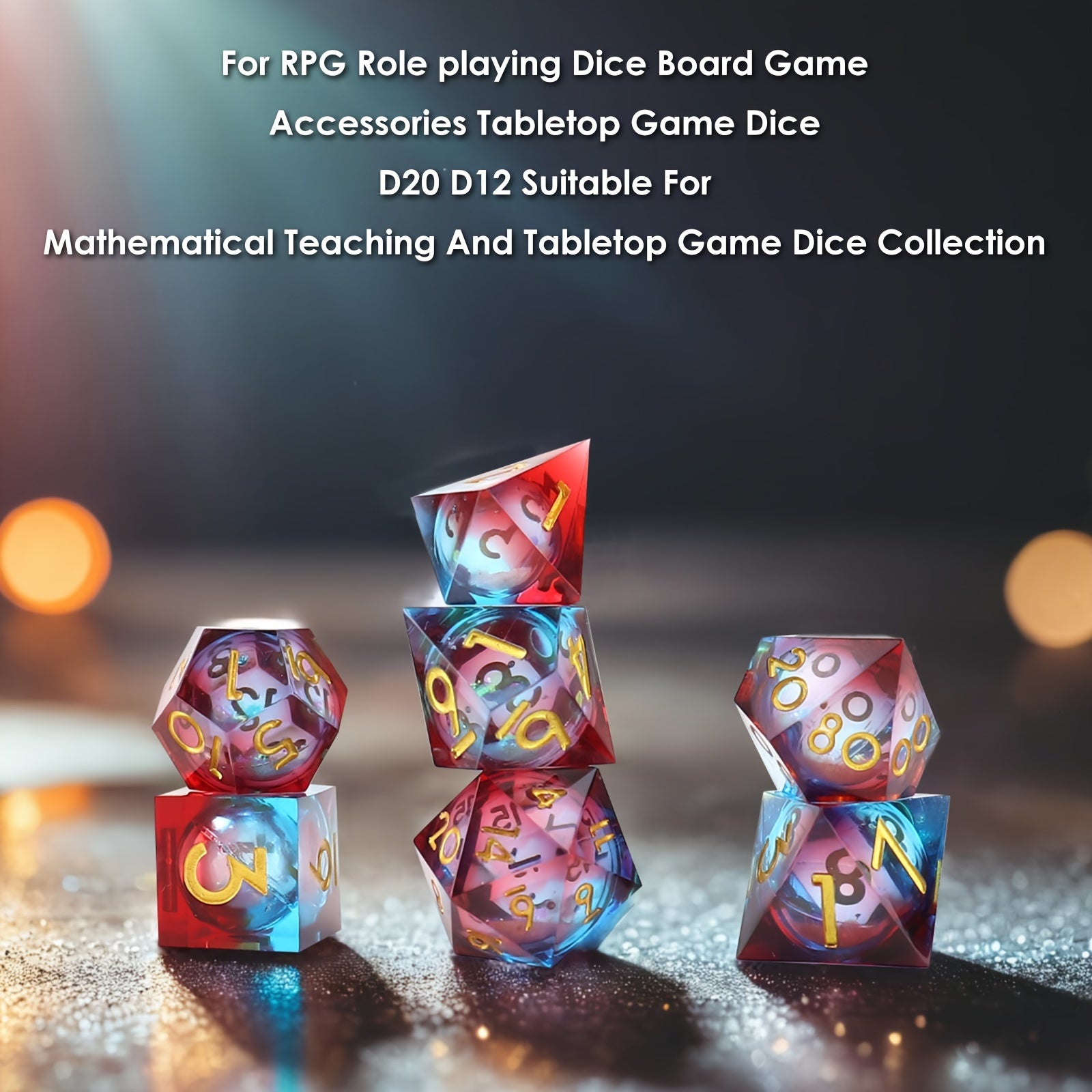 Quicksand Premium Liquid Core 7pcs Polyhedral DND Dice Set