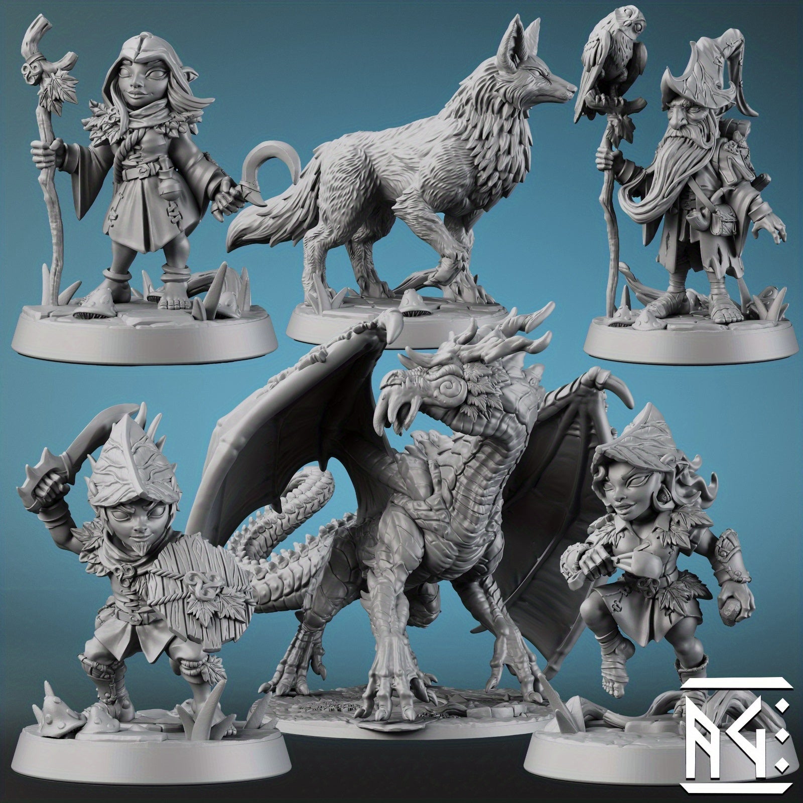 Deeproot Lurikeen Series Six Minis Heroes, NPCs, and Animal Companions Starter Pack