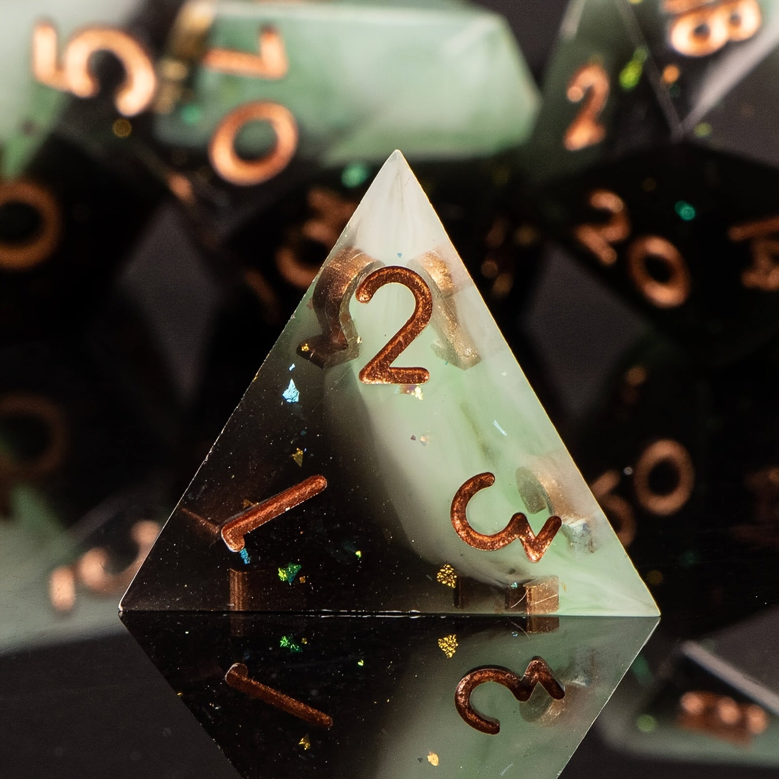 Two-Tone Polyhedral Dice Collection – 7-Piece Sets in Blaze Fury, Frostbite Azure, Nebula Orchid & Glacial Drift