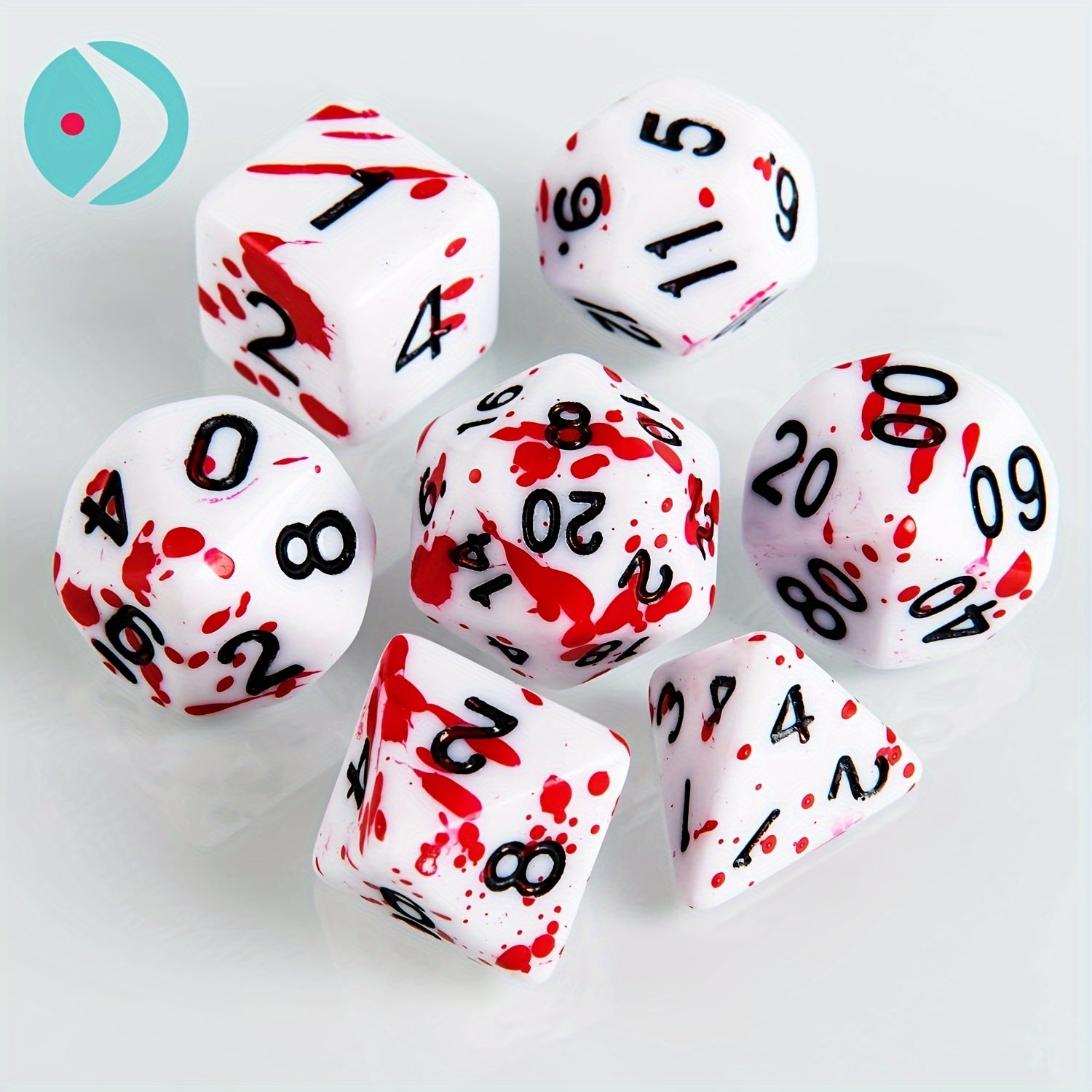 Multicolor Dice Set 6 sets of 7 (42 Pcs) Polyhedral Speckled Dice