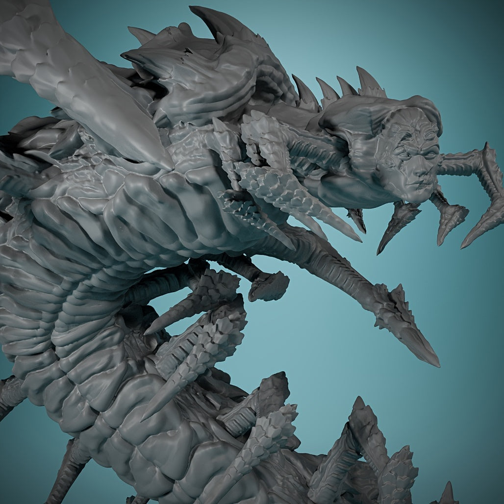 Eldritch Centipede Abomination - Monarch Kel-Tyr 32mm DND Miniature