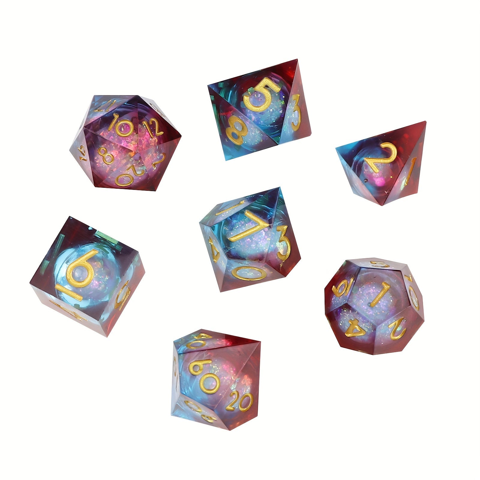 Quicksand Premium Liquid Core 7pcs Polyhedral DND Dice Set