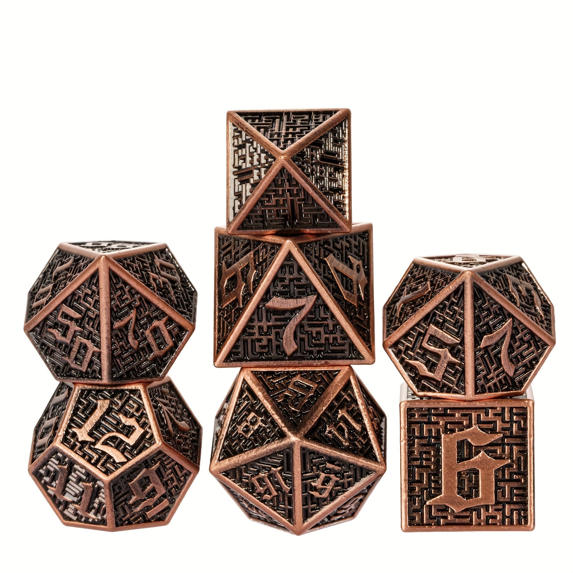Wizard School House Colors Polyhedral Metal Dice Set – 15 Austere Variants with Gold & Silver Accents (7-Piece)