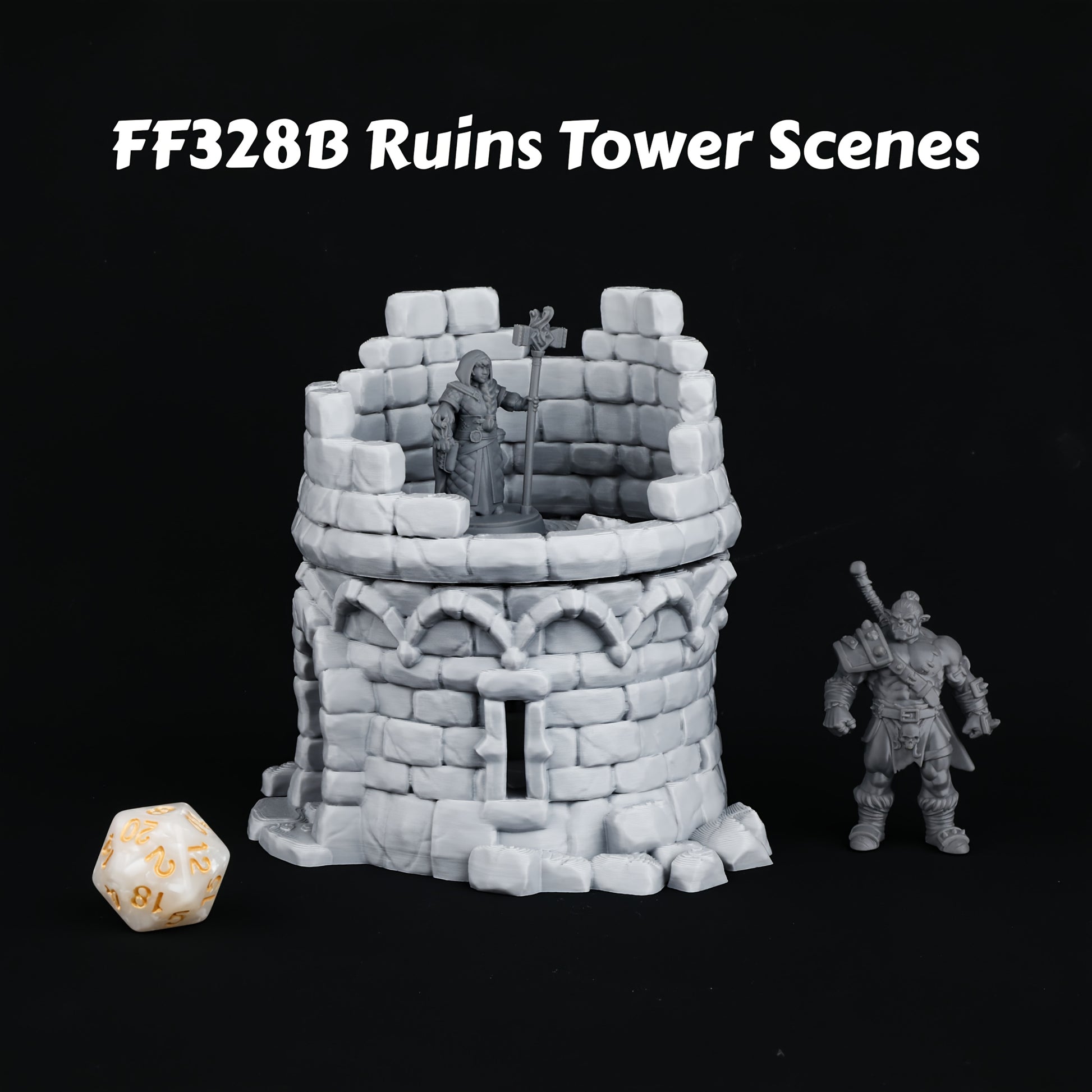1 Set 28mm RPG Terrain Archway, Walls, and Tower Ruins
