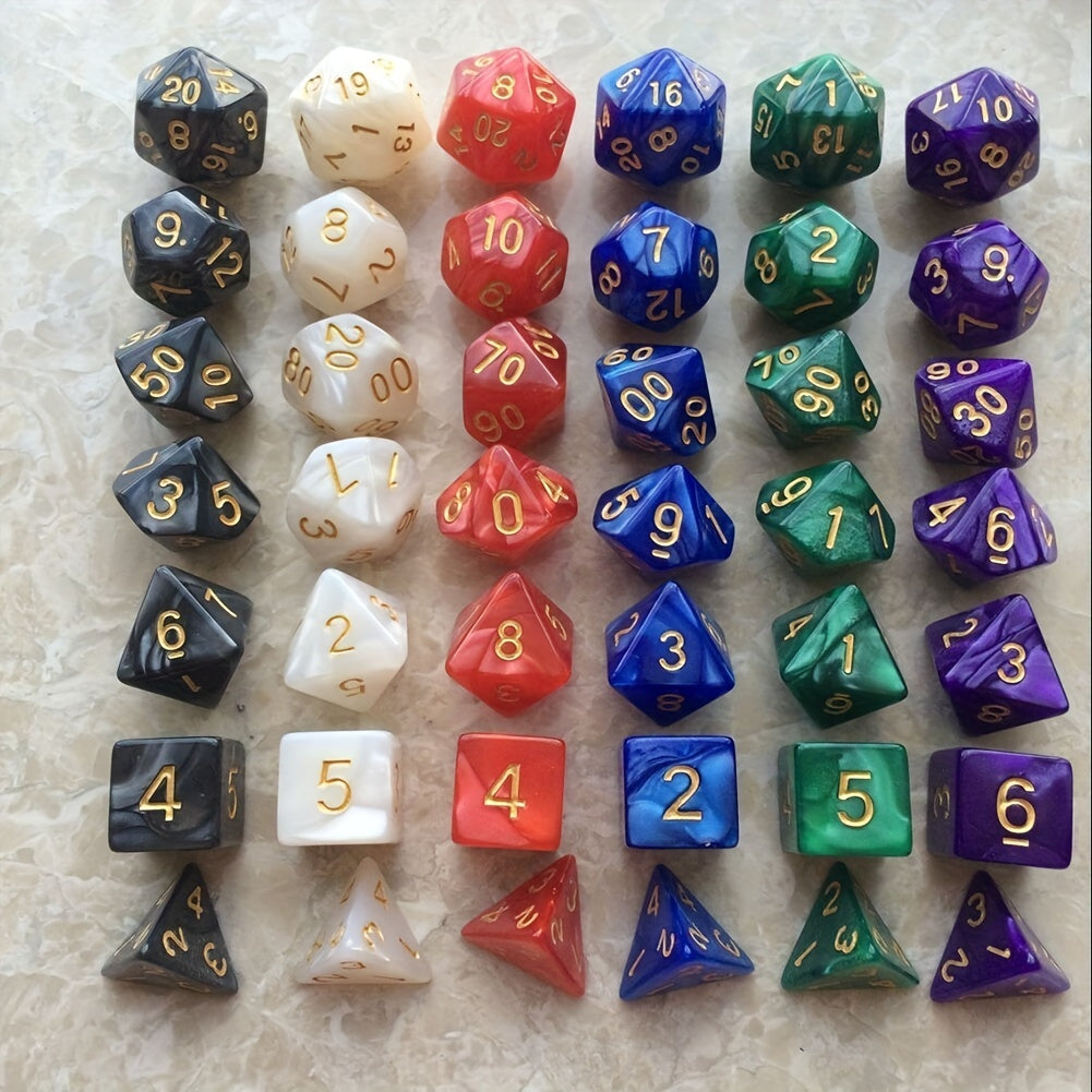 Dungeon Master's 42-Piece Polyhedral Dice Set - 6 Color x 7pc Starter Kit